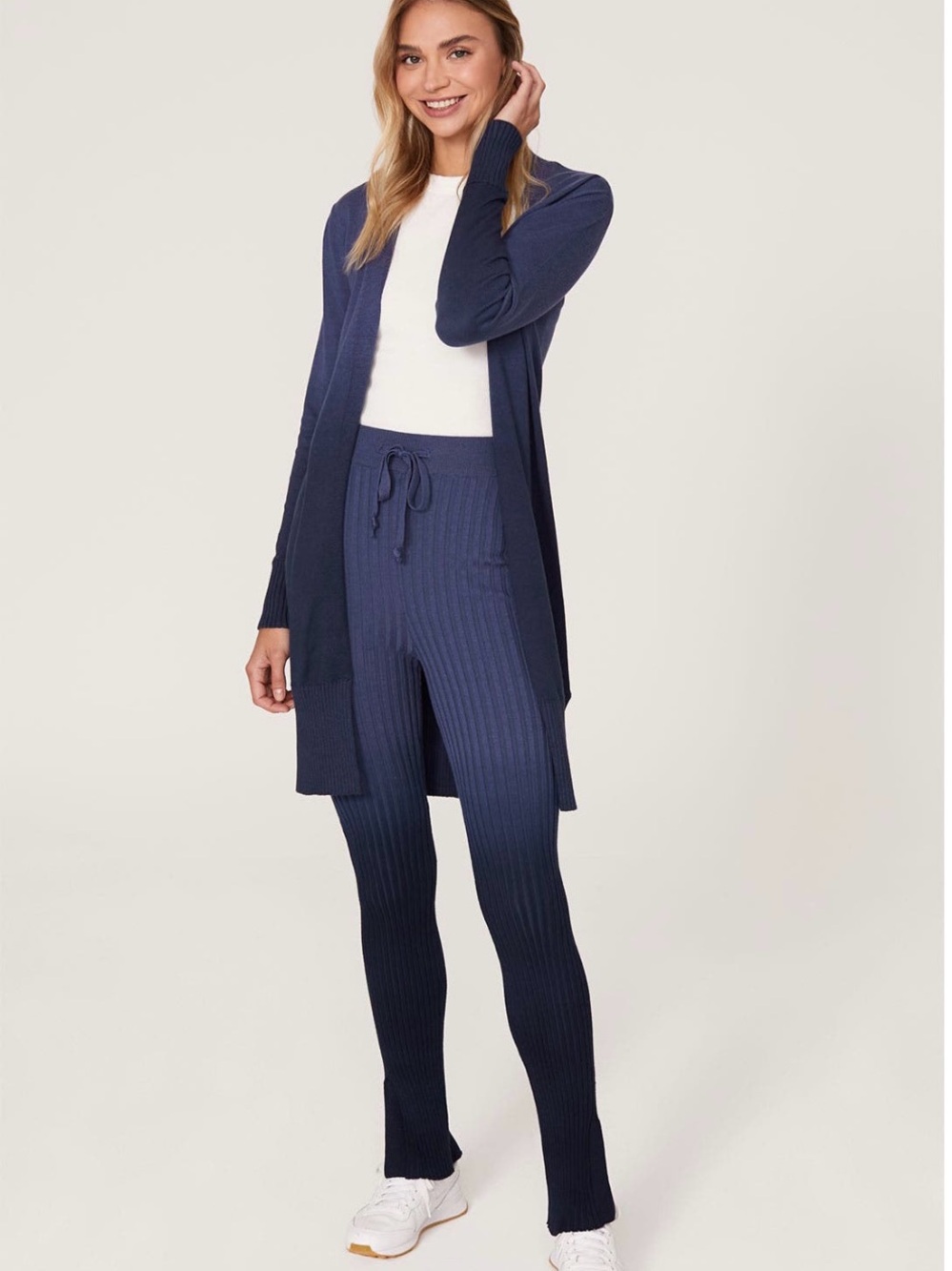 Central Park West Swinton Ombré Rib-Knit Lounge Pants
